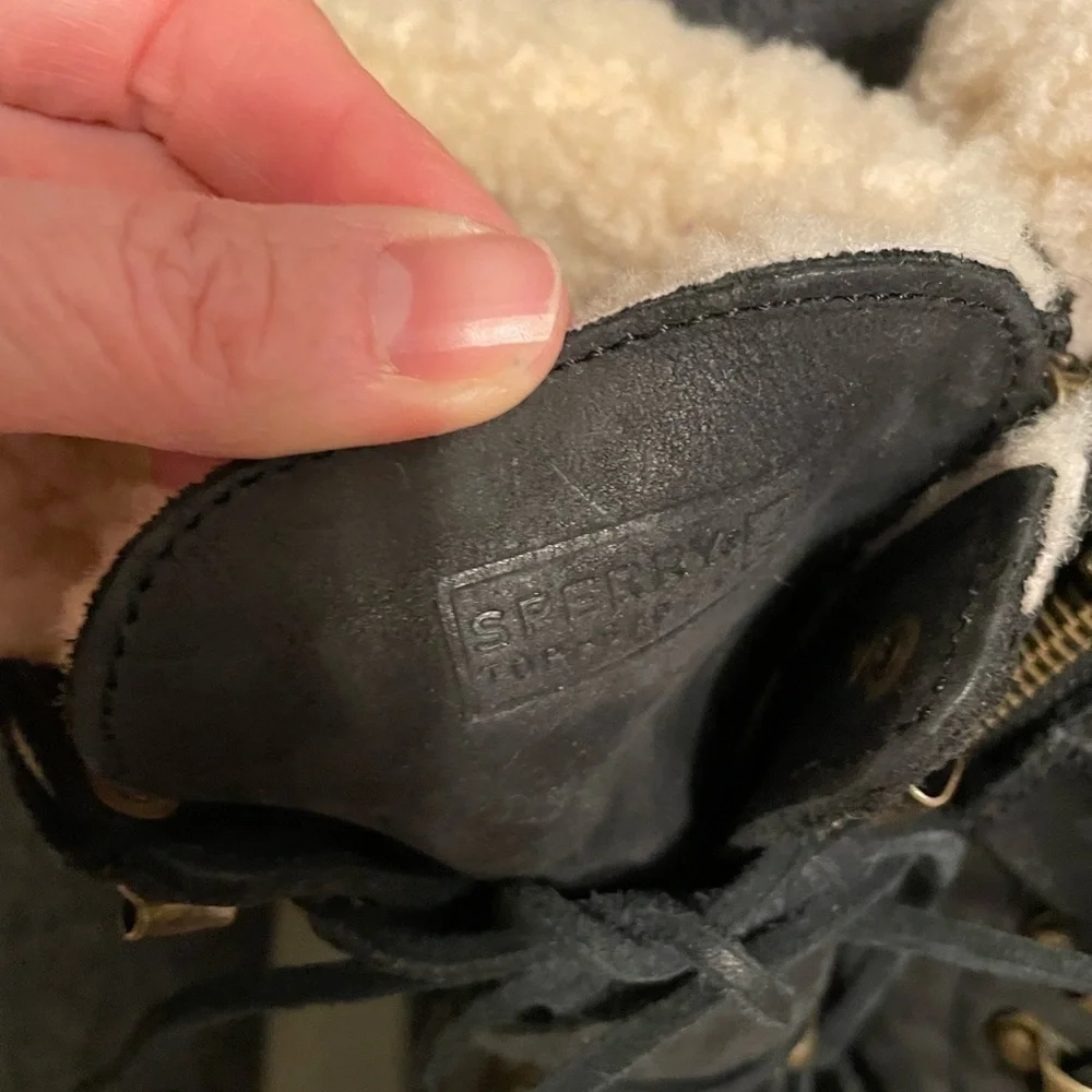Sperry x J.Crew Wool and Leather saltwater Duck Boots Black